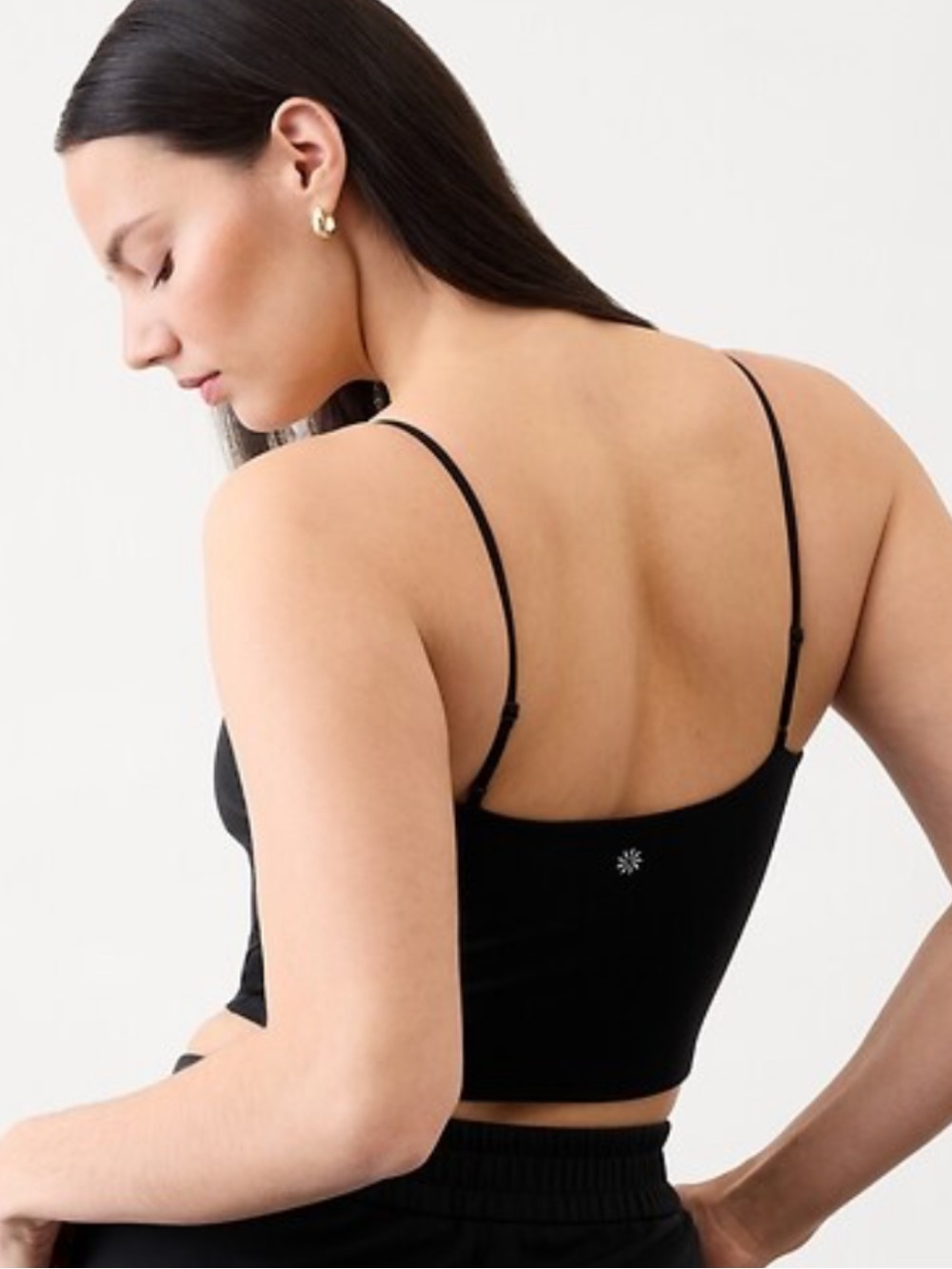 Athleta Be Free tank camisole black small adjustable straps Athleisure